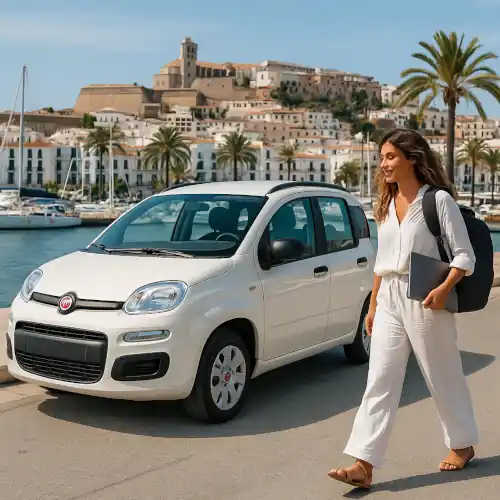 Alquiler mensual coche económico Fiat Panda en Ibiza